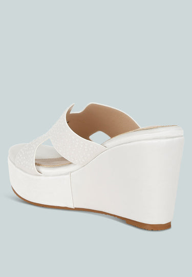 Satin Pearl Detail Wedge Sandals by RAG