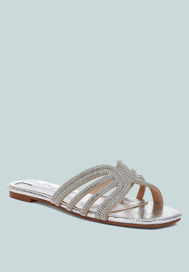 Dindy Rhinestone Cut Out Flats