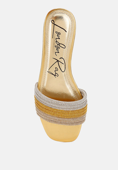 Chrisy Rhinestone Strap Slip on Flats