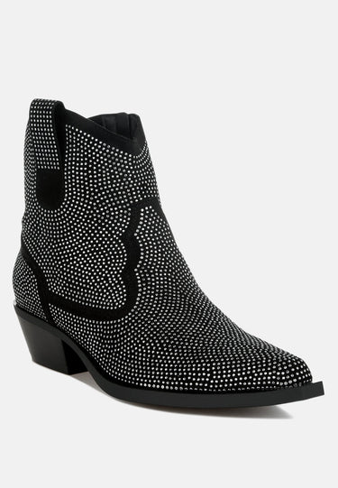 Rhinestones Embellished Cowboy Boots by MODE