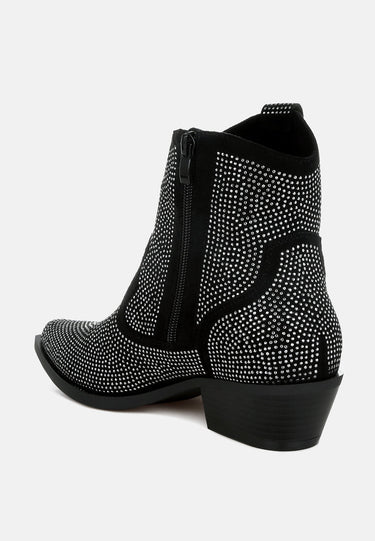 Rhinestones Embellished Cowboy Boots by MODE