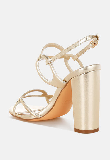 Cut Out Chain Metallic Sandals by Mode