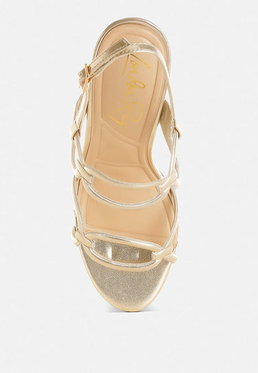 Cut Out Chain Metallic Sandals by Mode