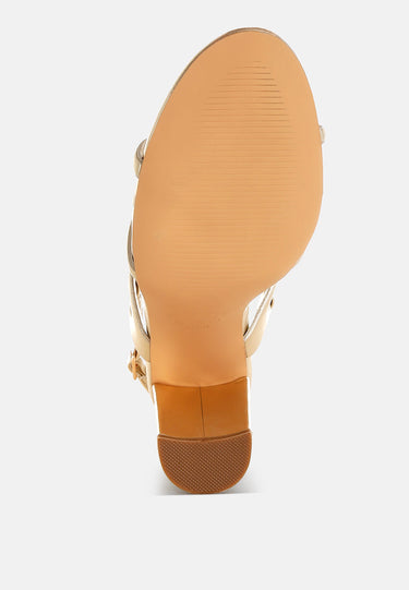 Cut Out Chain Metallic Sandals by Mode