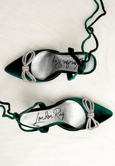 big treat high heeled jewel velvet mules#color_green