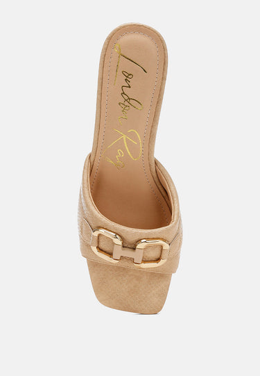 Bellamy Horsebit Detail Snake Print Sandals