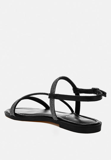 Bawley Rhinestone Strappy Flat Sandals