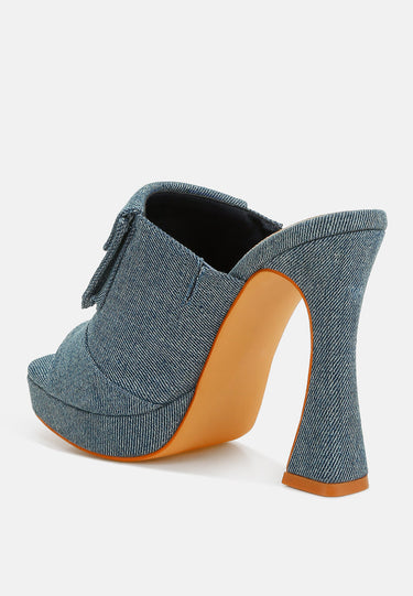 Celidih Denim Pouch Detail Sandals