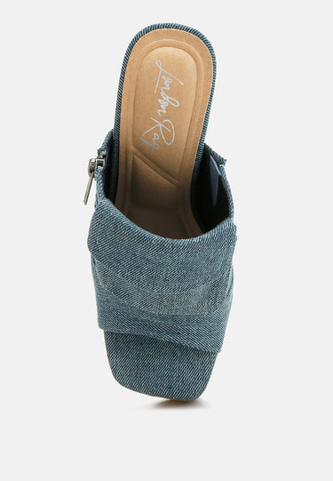 Celidih Denim Pouch Detail Sandals