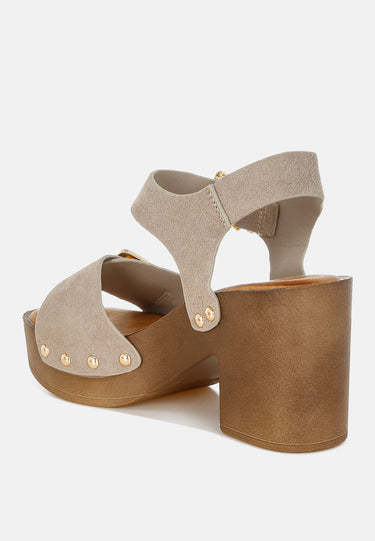 Lhasa Real Suede Leather Clog Sandals by Mode
