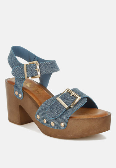 Vipasa Studded Denim Clog Sandals by Mode