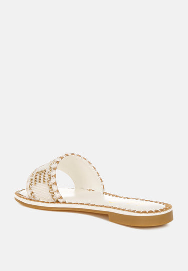 Beaded Lake Como Flat Slip Ons by Mode