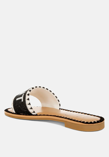 Beaded Saint Tropez Flat Slip Ons by Mode