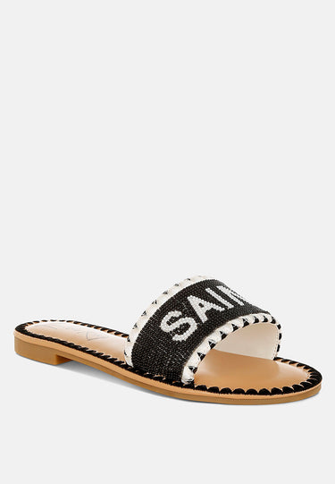 Beaded Saint Tropez Flat Slip Ons by Mode