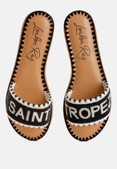 Beaded Saint Tropez Flat Slip Ons by Mode