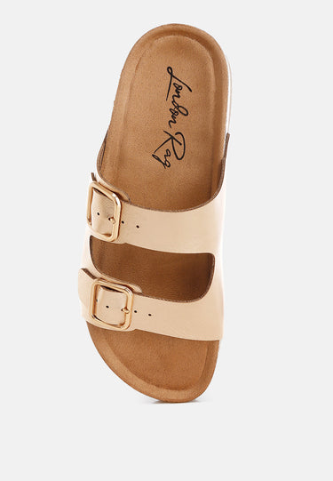Parla Metallic Double Buckle Sandals