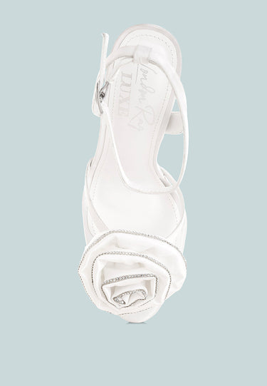 Candela Floral Rhinestone Accent Heel Sandals