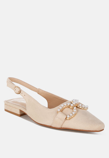 Pearl-Studded Horsebit Flats by Mode