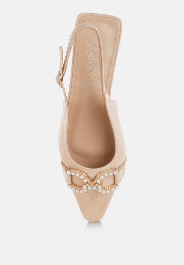 Pearl-Studded Horsebit Flats by Mode