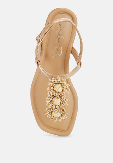 Salwa Floral Applique Thong Sandals