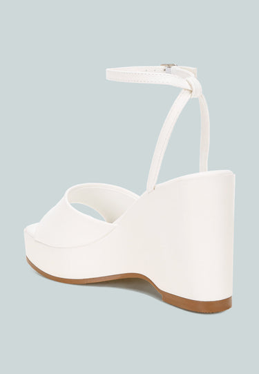 Sangria Solid Platform Faux Leather Wedges