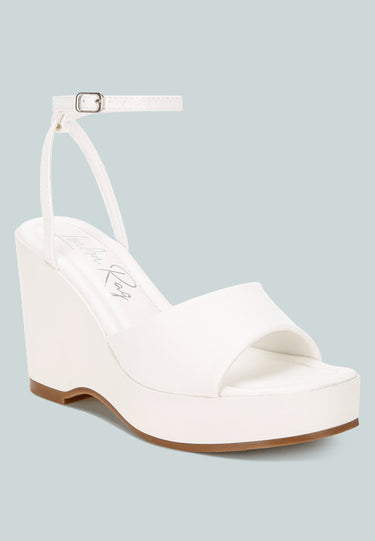 Sangria Solid Platform Faux Leather Wedges