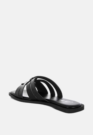 Sebal Strappy Faux Leather Slip Ons