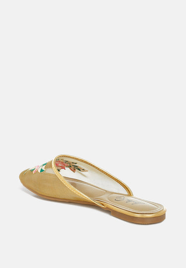Shara Floral Embroidered Mesh Mules