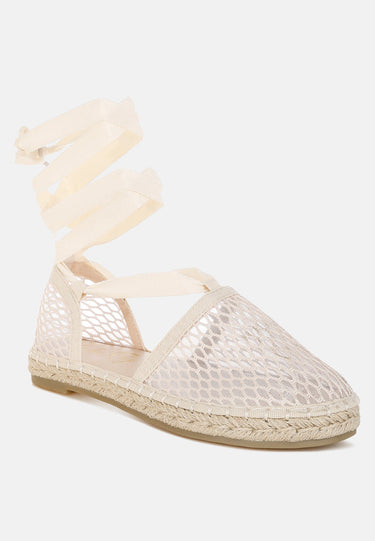 Mesh Flat Espadrille Sandals by Mode