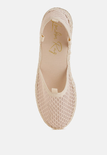 Mesh Flat Espadrille Sandals by Mode