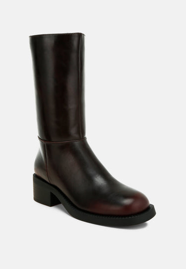 Block Heel Calf Boots by RAG