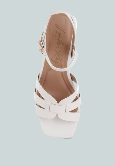 ELISKA Strappy Square Toe Block Heels