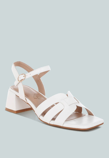 ELISKA Strappy Square Toe Block Heels
