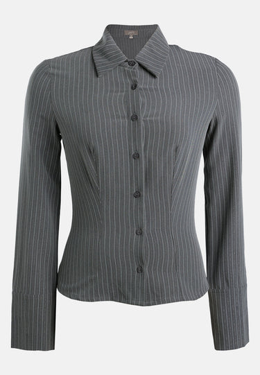 Tailored Glitter Pinstripe Button-Down Shirt
