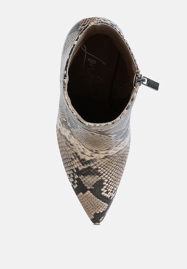 Textured Stiletto Heel Ankle Boots by MODE