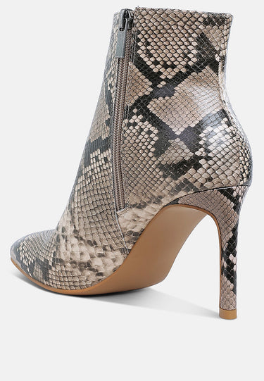 Textured Stiletto Heel Ankle Boots by MODE
