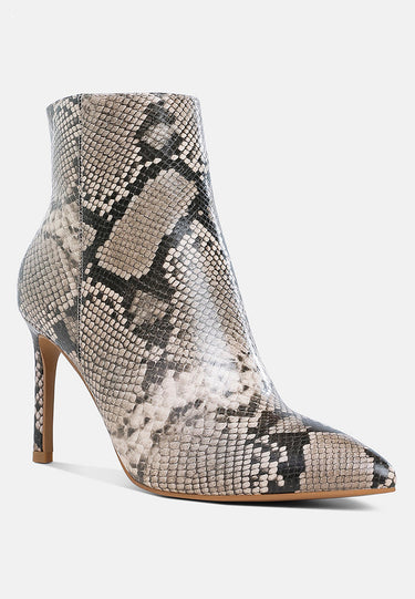 Textured Stiletto Heel Ankle Boots by MODE