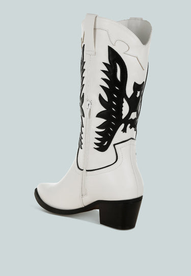 Winged Patchwork Cowboy Boots by MODE