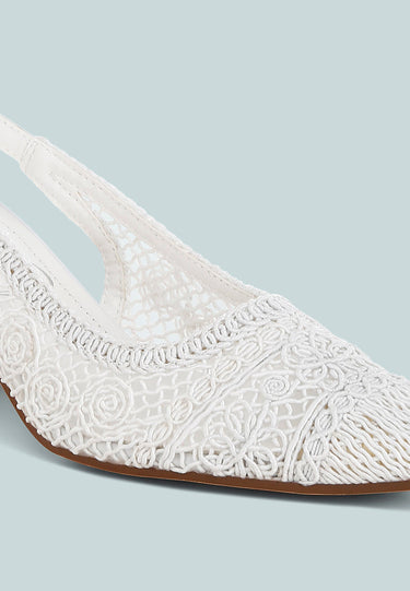 Woven Design Slingback Sandals by Mode