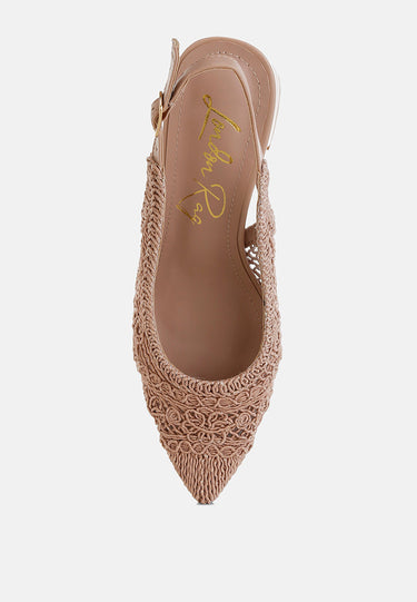 Woven Design Slingback Sandals by Mode