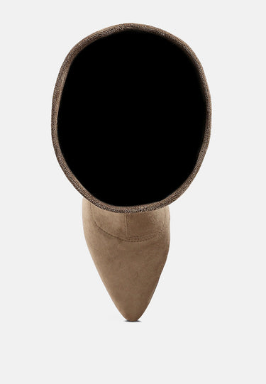Microfiber Wedge Heel Boots by MODE