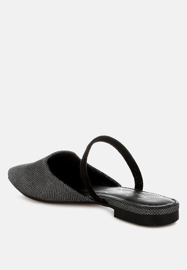 Glitter Faux Leather Flat Mules by RAG