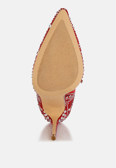 Rhinestones Studded Stiletto Heel Boots by RAG