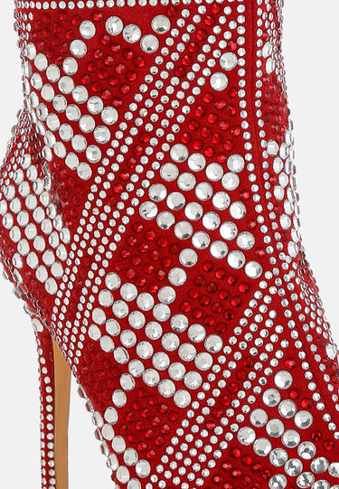 Rhinestones Studded Stiletto Heel Boots by RAG