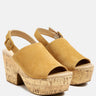 VENDELA Leather Slingback Platform Sandal in Tan-Tan