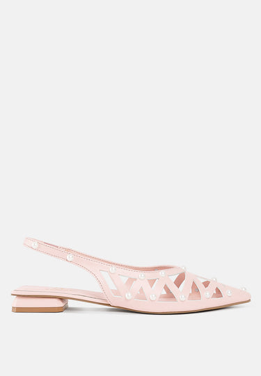 Women Pearl Embellished Slingback Sandals