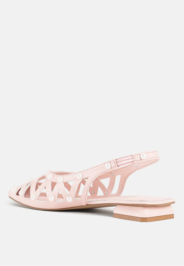 Women Pearl Embellished Slingback Sandals