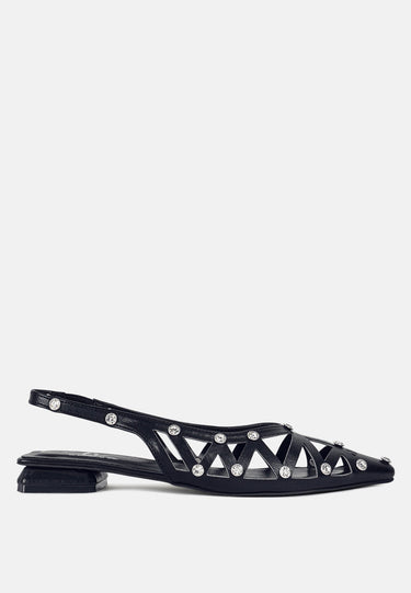 Women Diamante Embellished Slingback Sandals