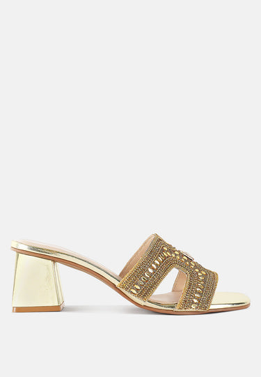 Women Embellished Block Heels