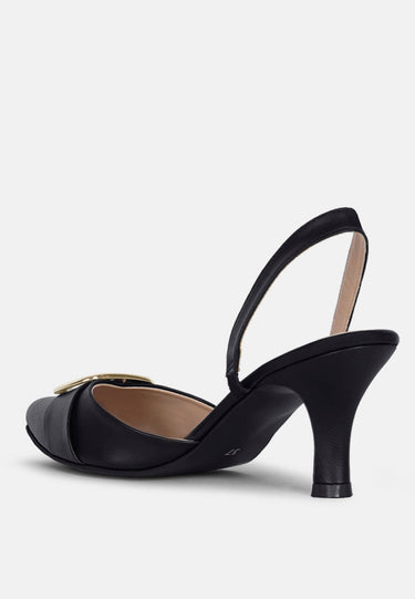 Women Slingback Pointed Toe Kitten Heels